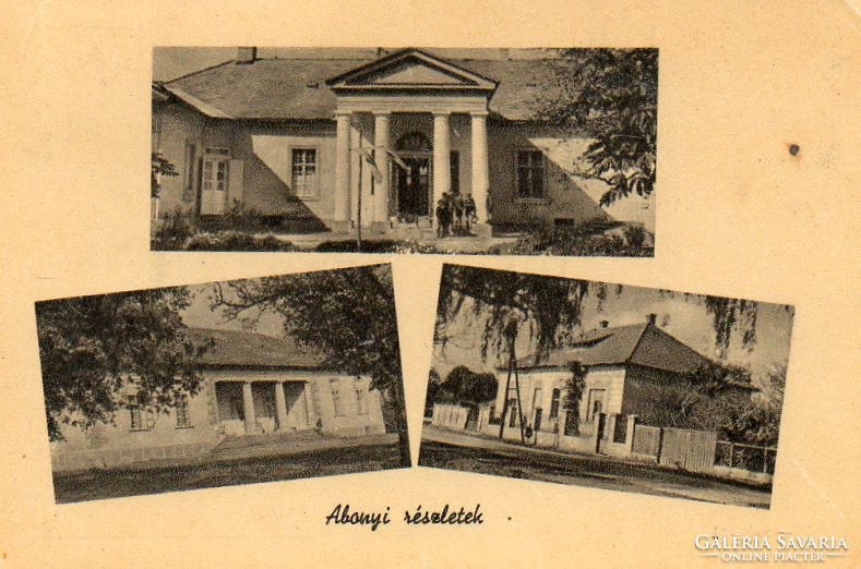 C - 060 used Hungarian postcards abony - details (original 60-filer denomination)