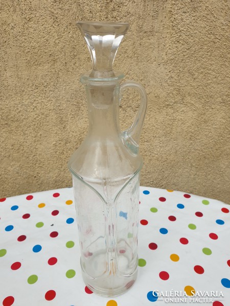 Art deco glass pitcher with stopper for sale!