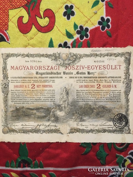 Magyarországi Jószív- Egyesület Sorsjegykölcsön 1888 július 31 Budapest