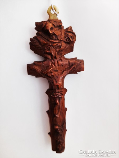 Antique carved Holy Trinity crucifix cross 19th c.