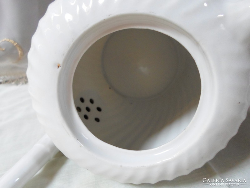 Antik porcelán teáskanna, teakiöntő (fehér-arany kiöntő, teás)