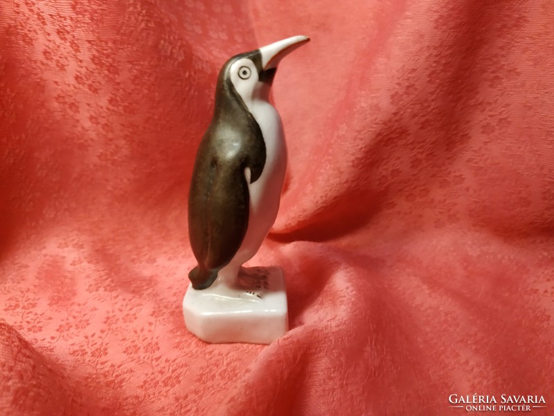 Aquincum kézzel festett porcelán pingvin, nipp