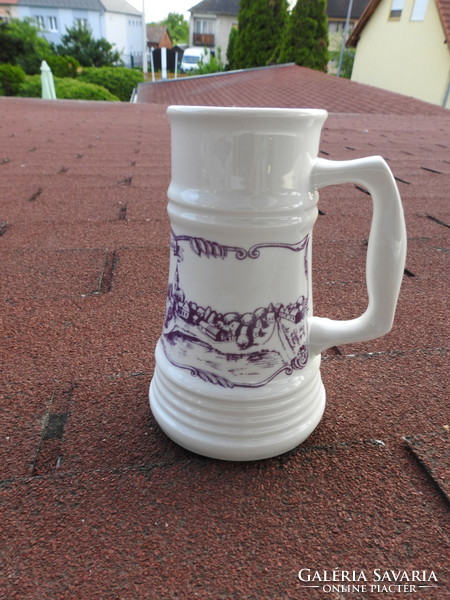 Alföldi porcelain beer cup - pitcher - with the landscape of Hódmezővásárhely