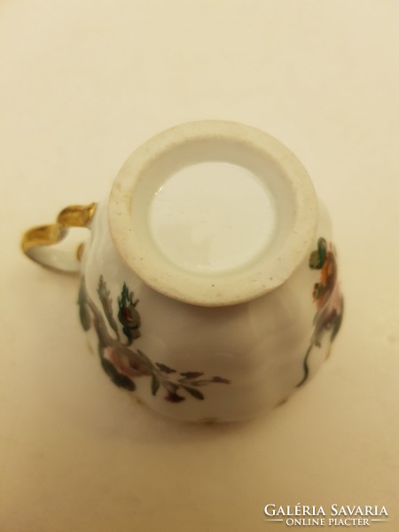 Antik, barokk stílusú porcelán csésze aljjal. Gyűjtői darab. Ajándék