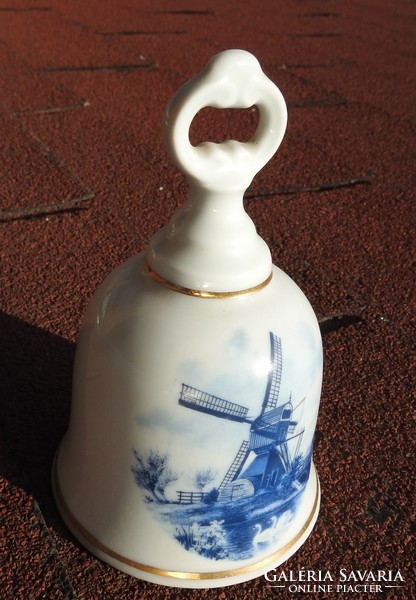 Dutch windmill pattern porcelain bell - bell