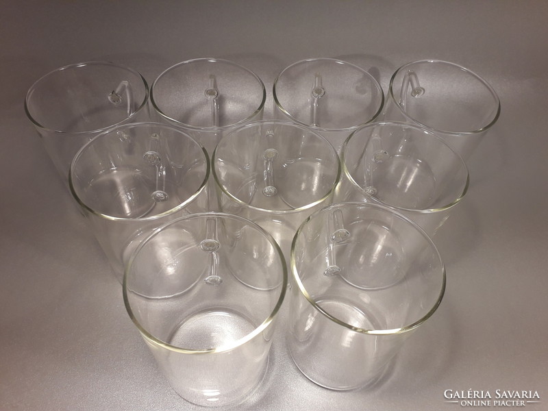 Jelzett eredeti akciós áron! Schott Mainz Jena glass füles üveg pohár 8 darab hideg meleg italokhoz