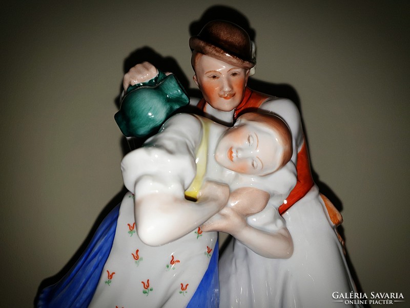 Herend antique watering couple figurine