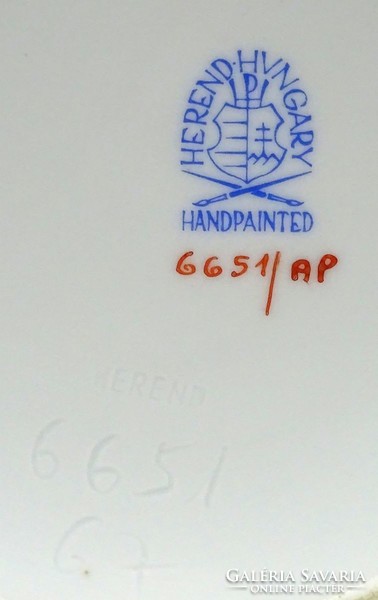 1E489 Viktória mintás Herendi porcelán váza 34.5 cm