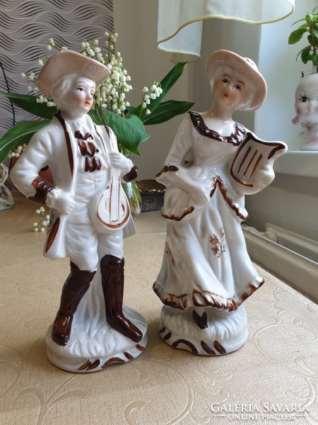 Antique porcelain figurine pair, musical pair for sale!