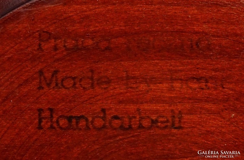1E394 Vésett festett díszítéses fa tányér falitányér 24 cm
