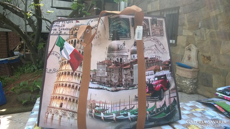 Decorative giant bag, rucksack, shopping bag with zip closure, several colors and patterns 60x46 cm