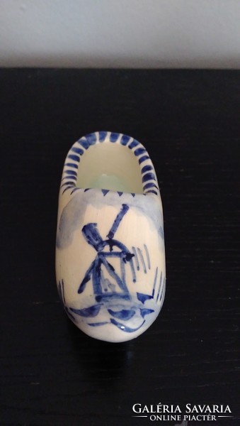 Antik porcelán  Delft  Blue Handpainted Holland szelence, bonbonier, doboz +  1 db holland papucs
