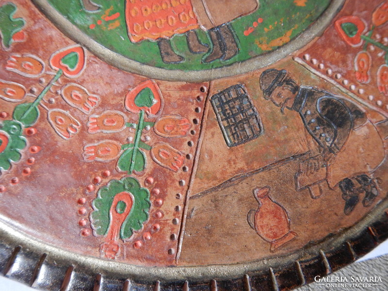 Rare, special, folk ceramic wall decorations; 7 pcs