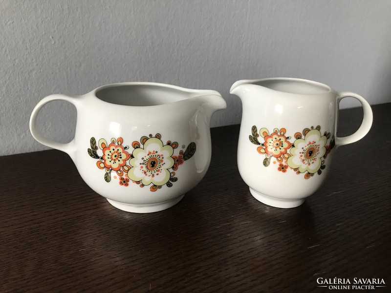 2 db Alföldi porcelán tejkiöntő tej tejszín kiöntő Icu mintás retro