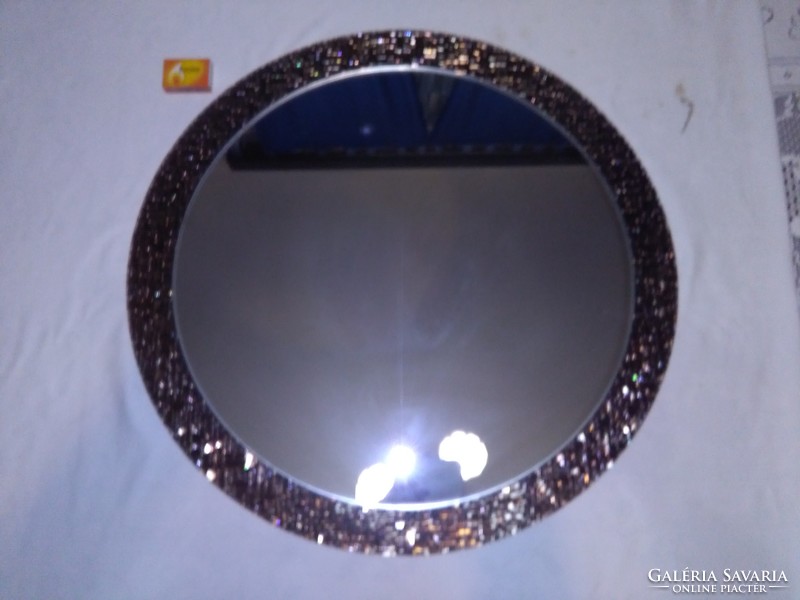 Art deco round wall mirror