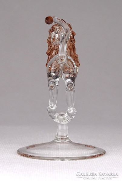 1E466 Kisméretű fújt üveg állat oroszlán 7.5 cm