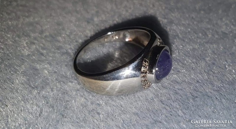 Tanzanit drágaköves  sterling ezüst gyűrű 925/ - új  57 méret