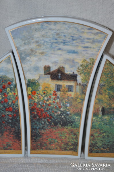 Limitált 2 oldalas, 3 db os váza trió Claude Monet festménye alapján ( Művészház ) ( DBZ 00131 )