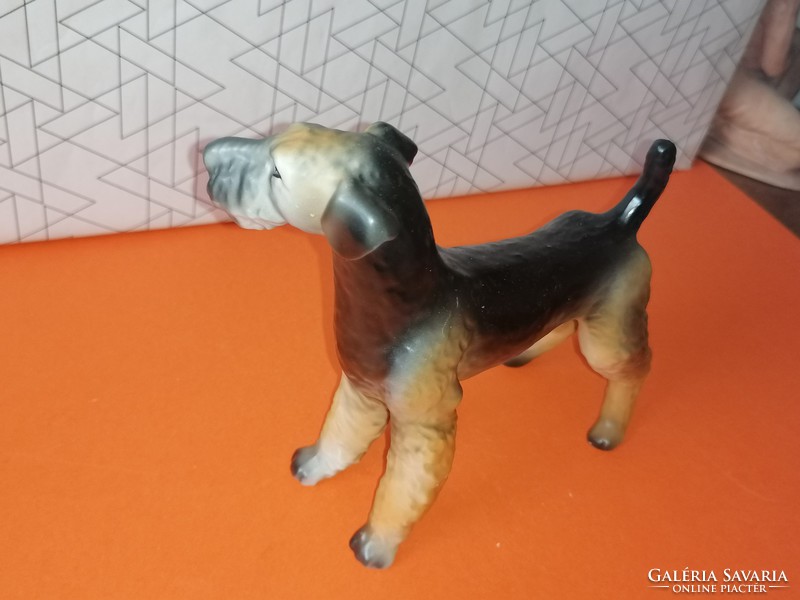 Hollóházi nagy méretű porcelán foxterrier kutya