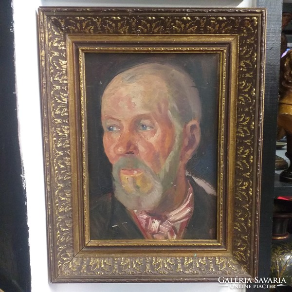 Oil cardboard painting, tailor Vladimir portrait, picture.