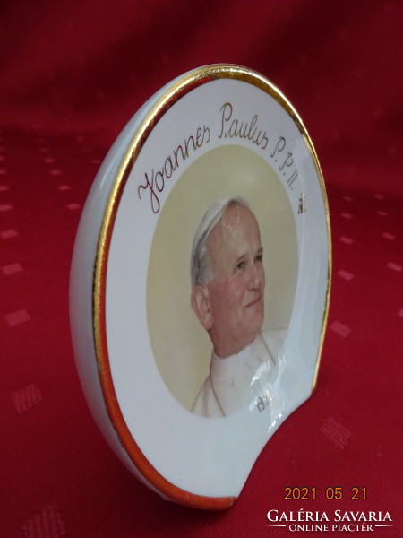 Aquincum porcelán plakett -  II. János Pál Pápa 1991. Vanneki!