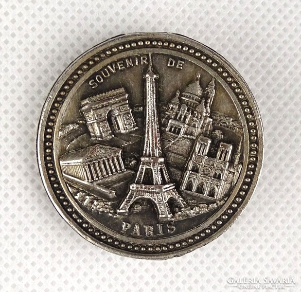 1E511 Régi ezüstözött kétoldalas Párizs Napoleon ajándék érem