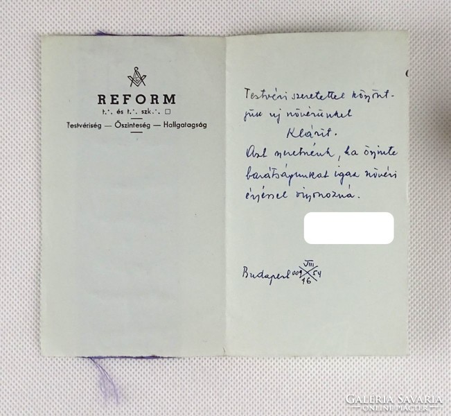 1E630 Szabadkőműves papírok 1963