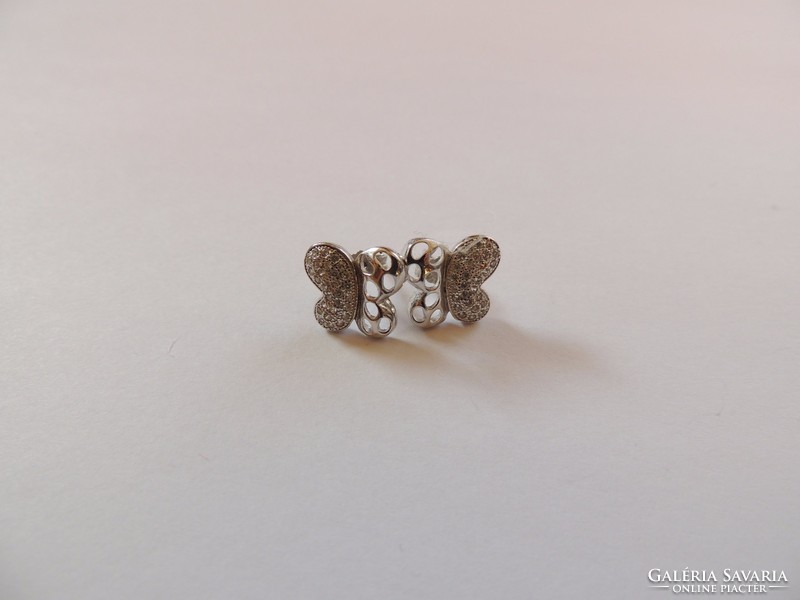 Rhodium-plated butterfly silver earrings