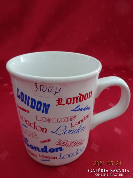 Angol porcelán pohár, London felirattal, magassága 9,5 cm. Vanneki!