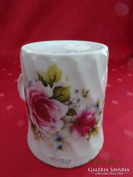 Bohemia Czechoslovak porcelain mug with rose pattern, height 9.5 cm. He has!