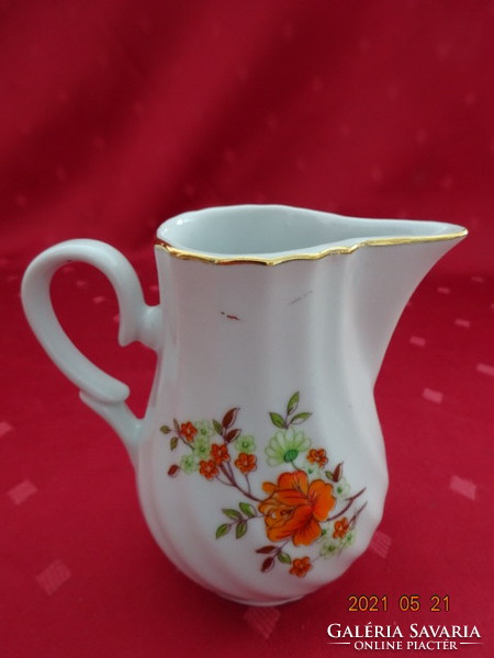 Bulgarian porcelain, orange floral milk spout, height 10 cm. He has!