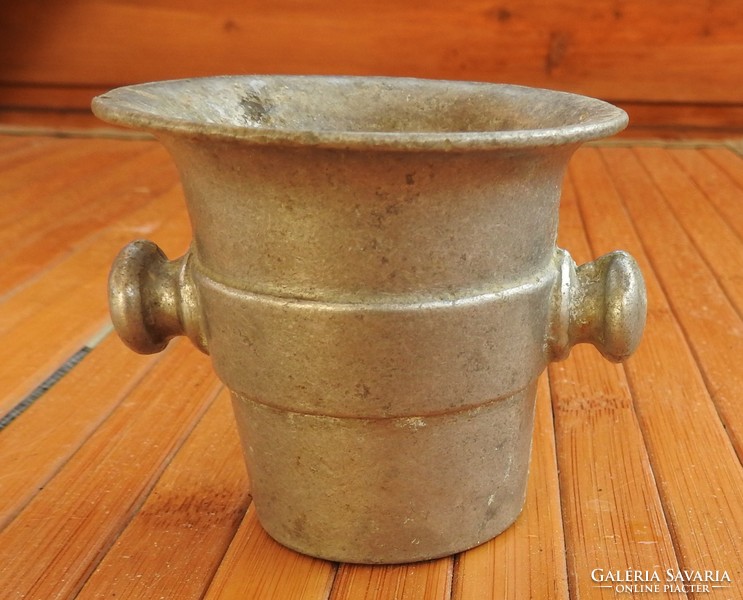 Old aluminum mortar and pestle
