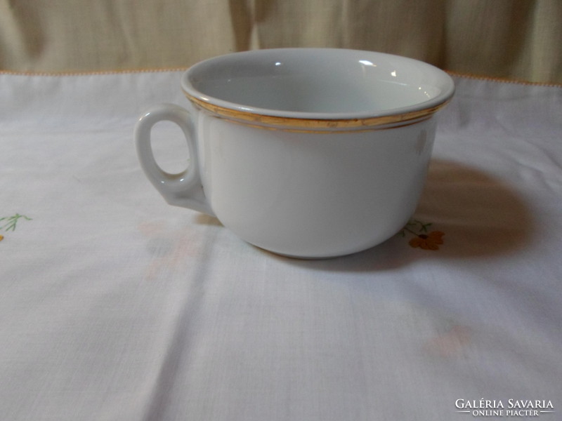 Zsolnay porcelain comma mug, comma cup; golden cup with mug and mug