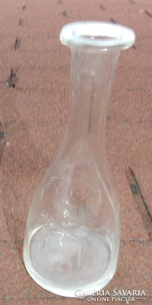 Antik kézzel csiszolt szakított - szájjal fújt üveg butélia