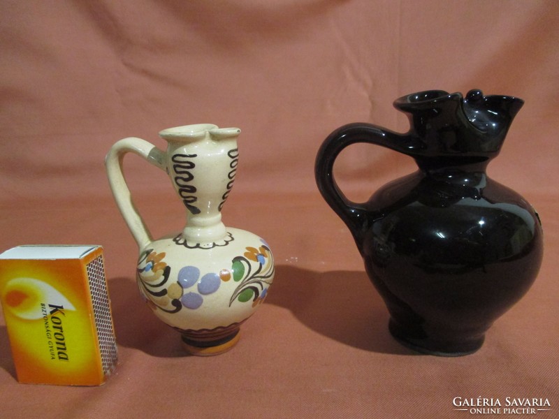 Juryed small ceramic jug from Hódmezővásárhely - only brown