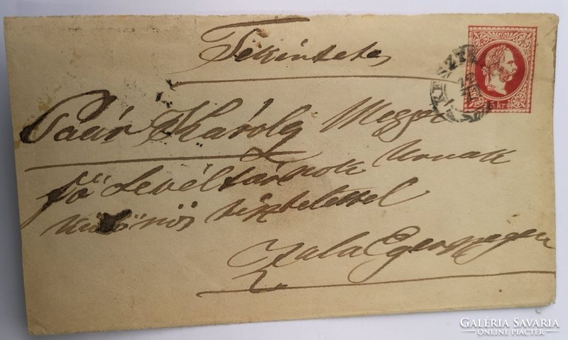 Viaszpecsétes levél, 1868 Keszthely