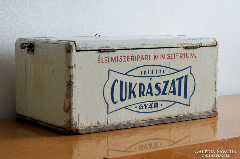 Pastry factory wooden box with inscriptions