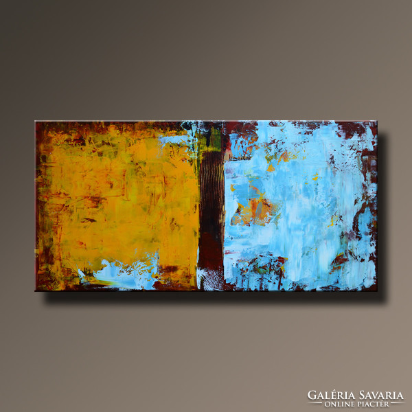 Red edit: blue yellow modern abstract 120x60cm