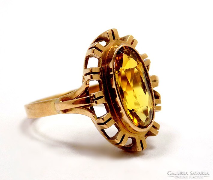 Yellow stone gold ring (zal-au92651)