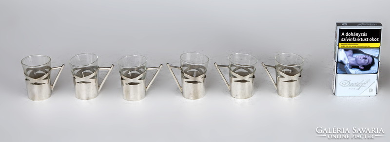 Silver half glass set with handles