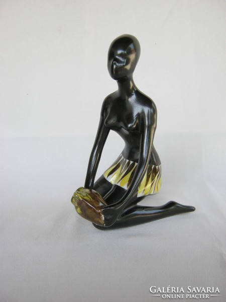 Art deco porcelain African girl