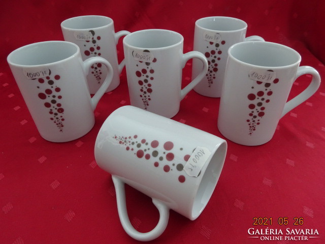 German porcelain cup, brown polka dots, six for sale, height 10 cm. He has!