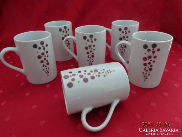 German porcelain cup, brown polka dots, six for sale, height 10 cm. He has!