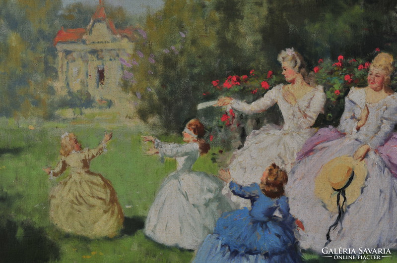 Lajos Bruck(1846-1910): garden fun,