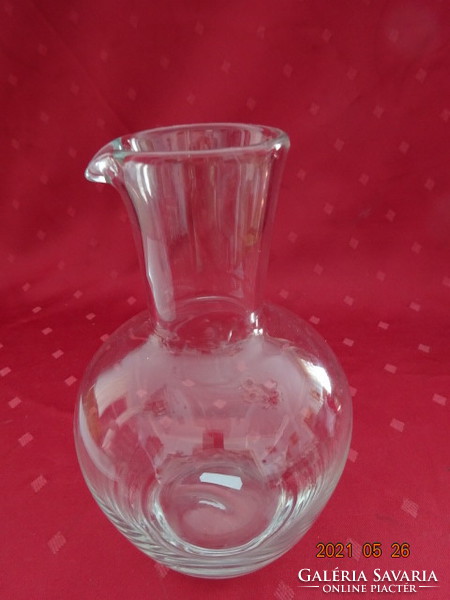 Glass wine jug, height 21 cm. There are dents on both sides for gripping. He has! Jókai.