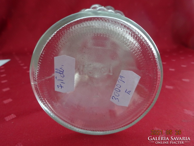 Szőlőfürt formájú üveg boros kancsó, 7,5 dl. Magassága 29 cm. Vanneki! Jókai.