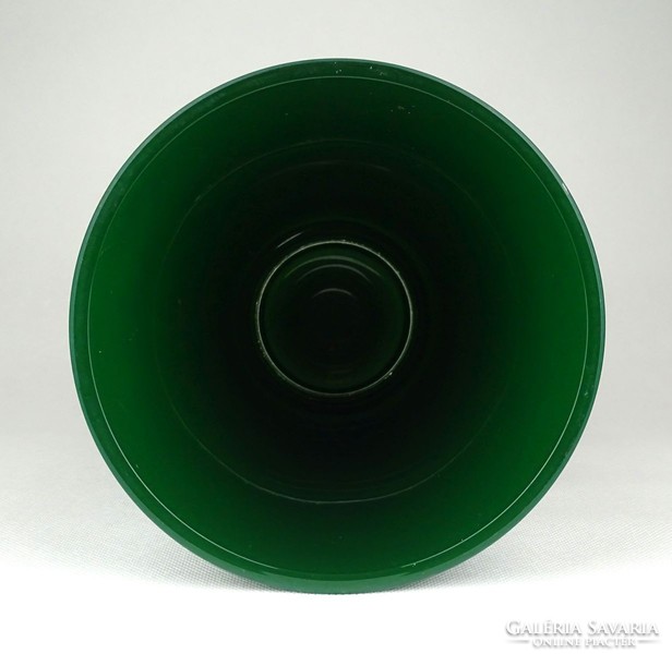 1E483 Nagyméretű méreg zöld üveg váza virágváza 24.5 cm