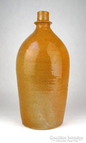 1E738 Antik ónmázas cserép vizes palack 29.5 cm