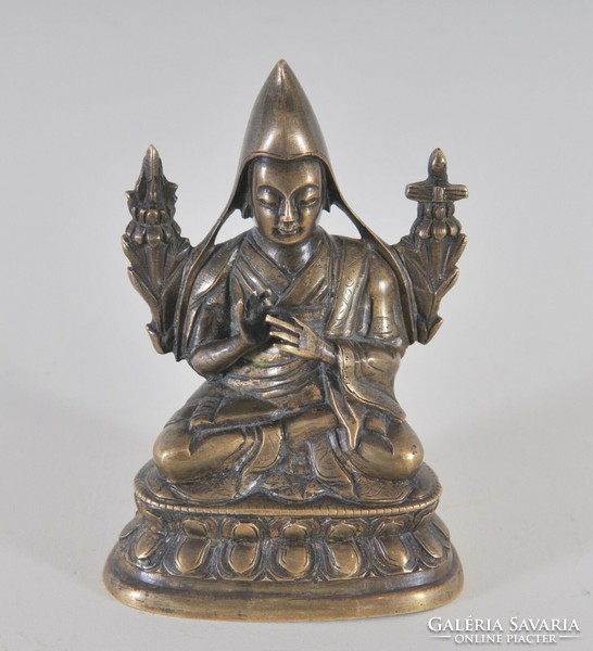 Antik bronz alak, Tsongkhapa, 18. század