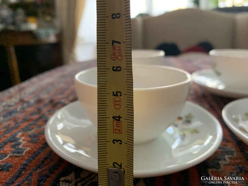 Francia üvegporcelán kávés csészék 4db+alj